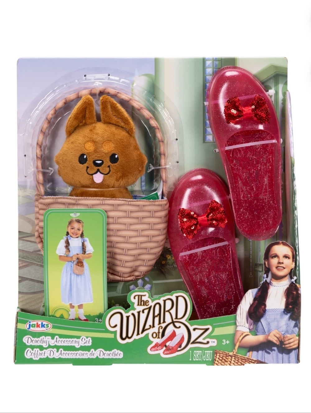 The Wizard of Oz Basket and Shoes Accessory Set with Toto Plush Toy